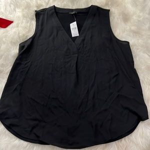 Black, brand new rayon v-neck shell shirt from Ann Taylor size medium